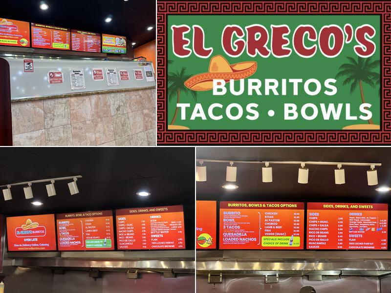 El Greco's Burritos Menu