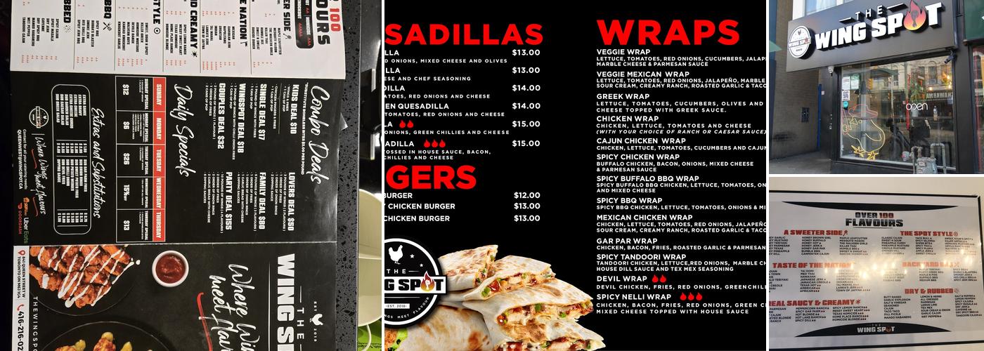 The Wing Spot - Queen West Menu