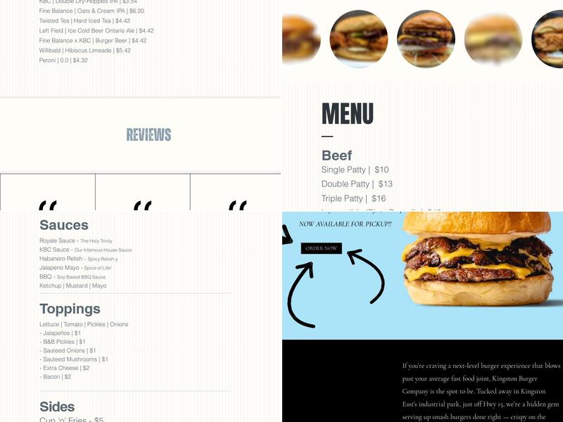 Kingston Burger Company Menu