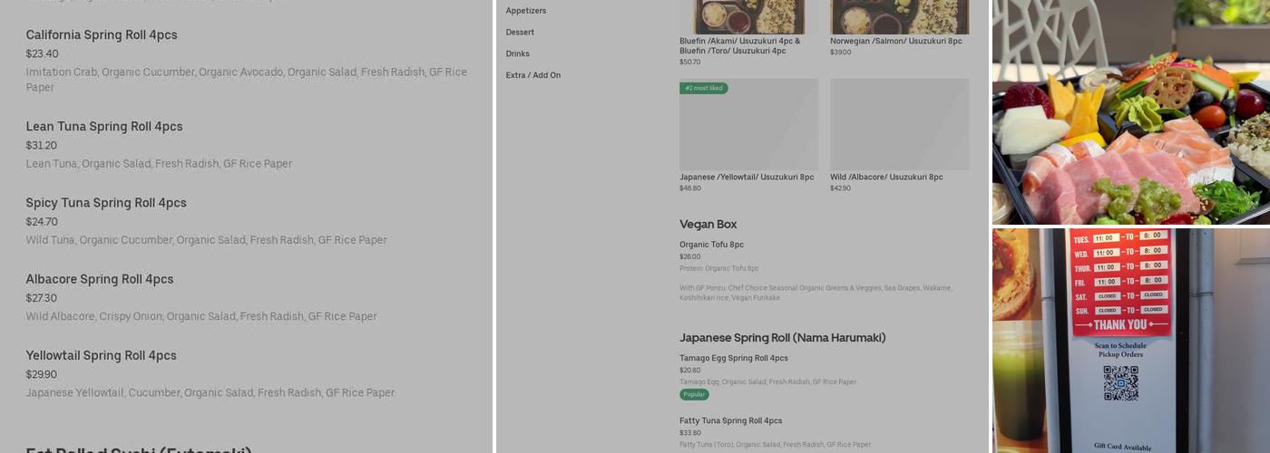 Te Isshoku Sushi Menu