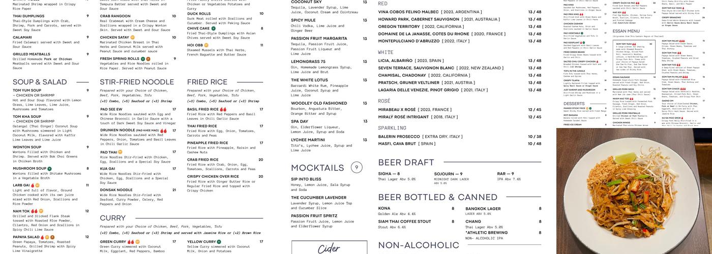 Donsak Thai Restaurant Menu