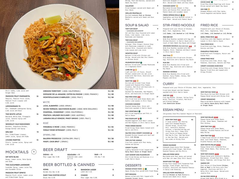 Donsak Thai Restaurant Menu