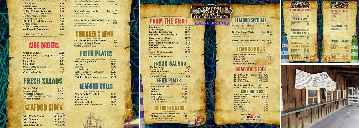 Kimball Farm Miniature Golf Menu