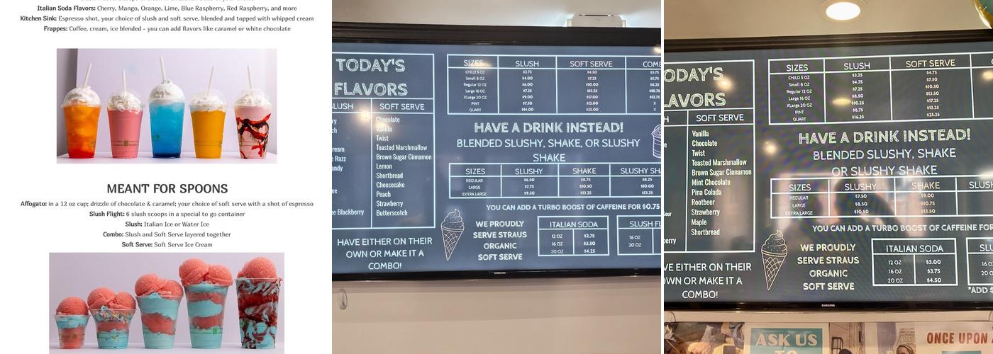 Once Upon A Slush Menu