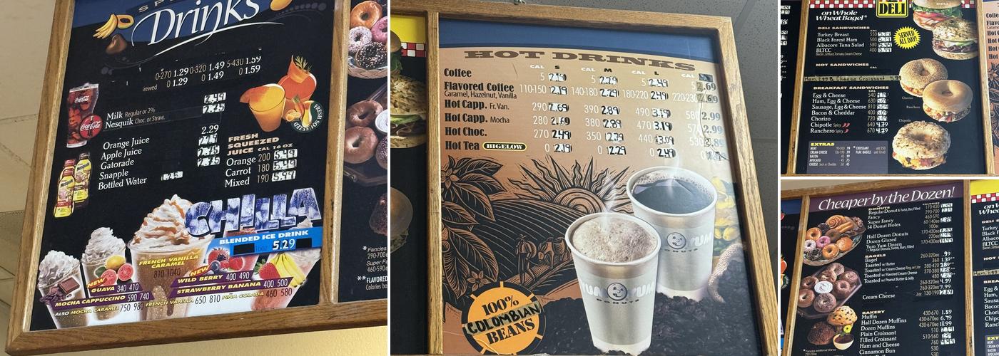 Roberto's Donuts Menu