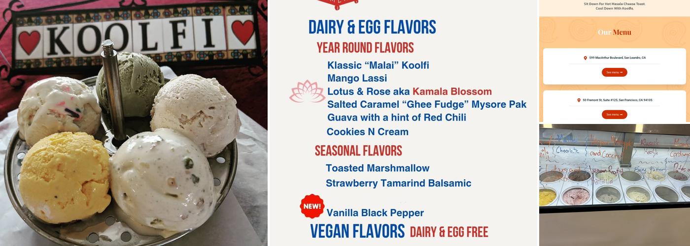 Koolfi Creamery and Cafe Menu