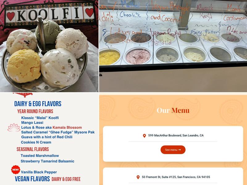 Koolfi Creamery and Cafe Menu