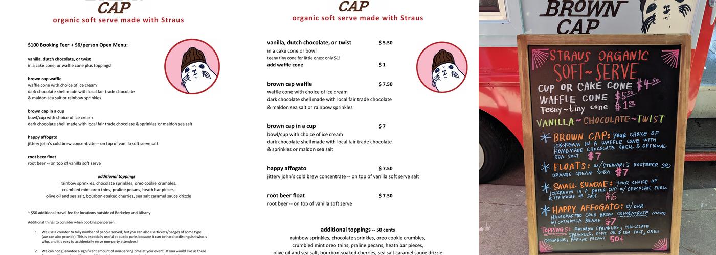 Brown Cap Soft Serve Menu