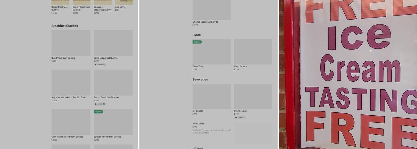 Alisal Ice Cream Menu