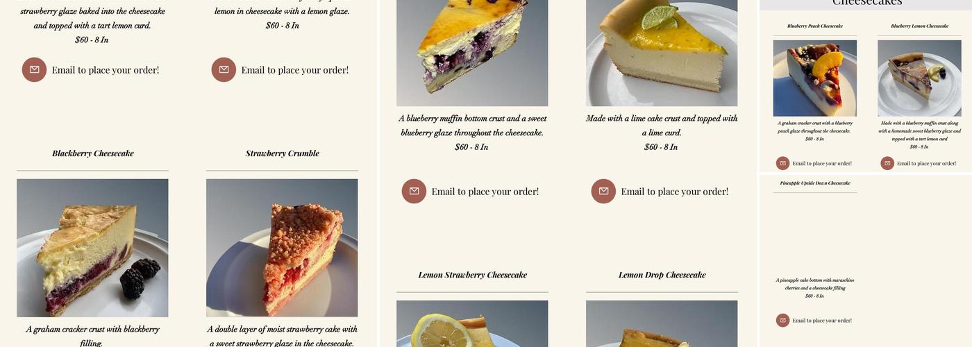 Thickum's Sweet's Menu