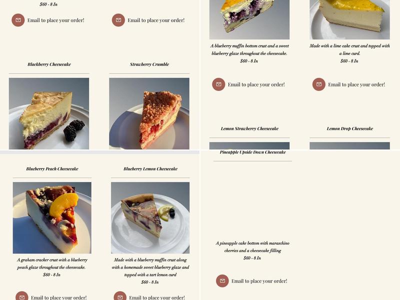 Thickum's Sweet's Menu