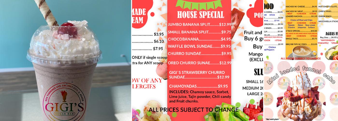 Gigis Sugar Bar Menu