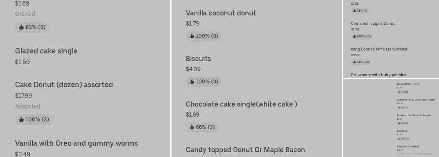 U.S. DONUTS Bartlett Menu