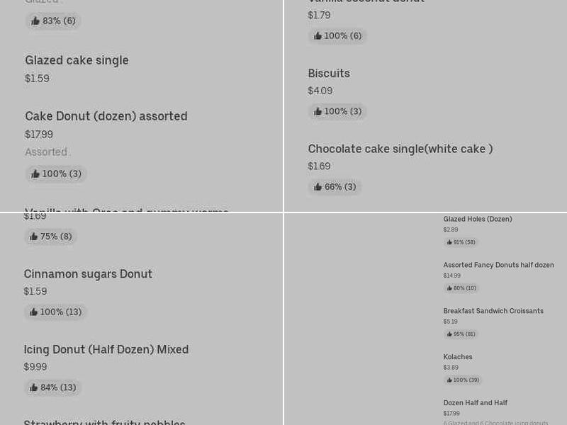U.S. DONUTS Bartlett Menu