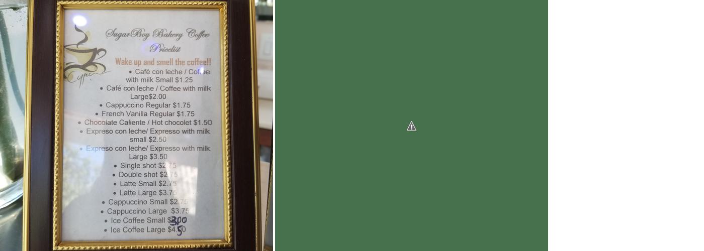 Sugarboy Bakery Menu