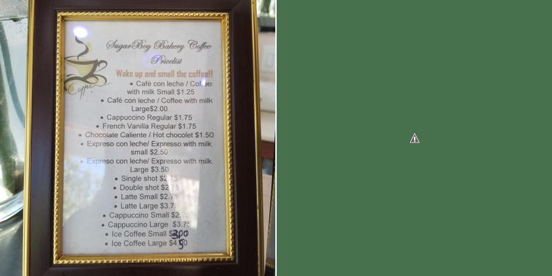 Sugarboy Bakery Menu