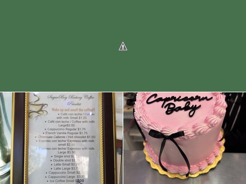 Sugarboy Bakery Menu