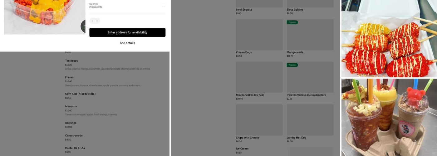 Michoacana The Elote SPOT Menu