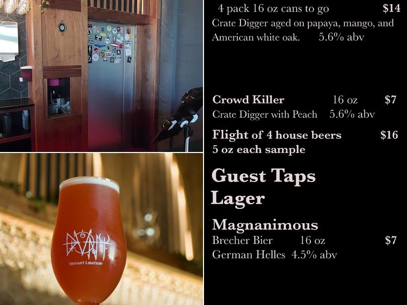 Deviant Libation Menu