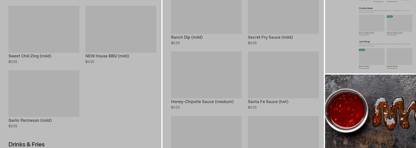 It's Just Wings Menu