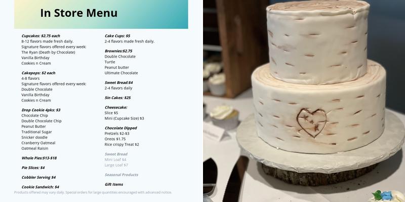 For Goodness Cakes LLC Menu