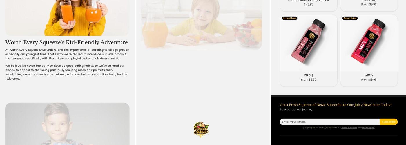 Worth Every Squeeze Menu