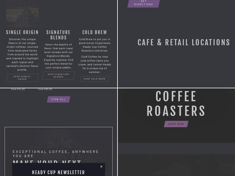 Heady Cup Coffee Roasters Menu