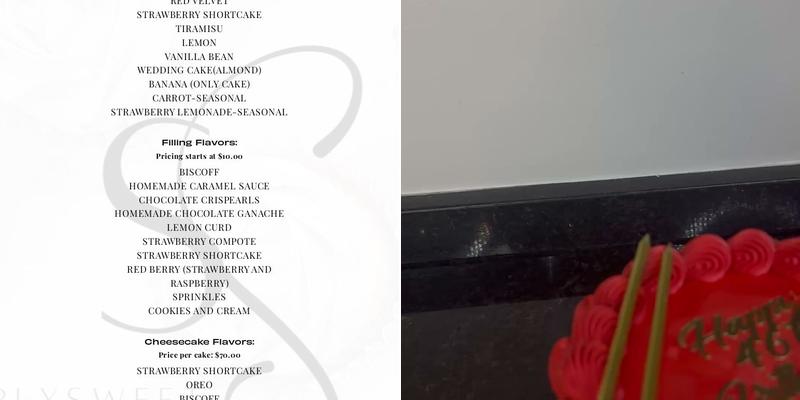 Simply Sweet Bake LLC Menu