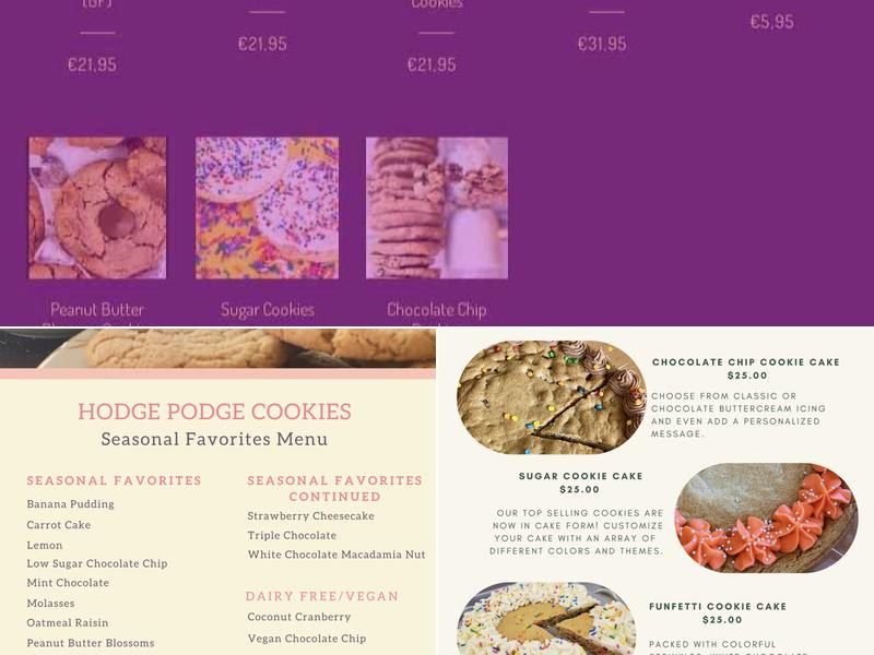 Hodge Podge Cookies Menu