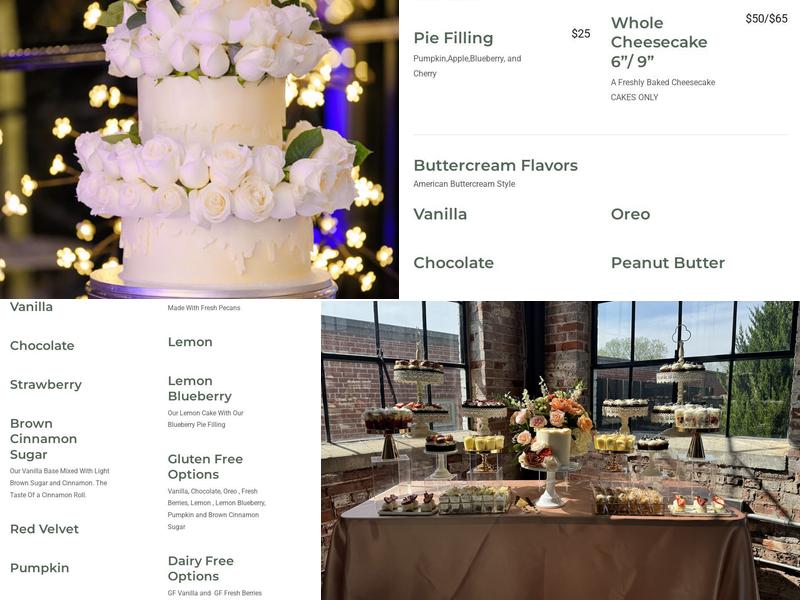 Curbside Cakery Menu