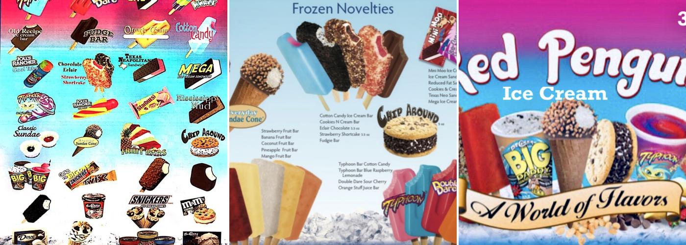 Red Penguin Ice Cream Menu