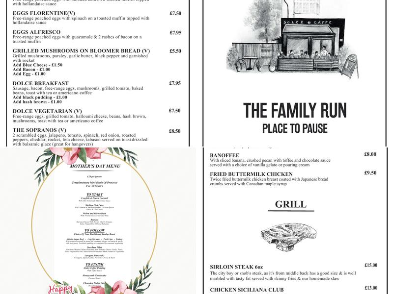 Dolce Caffè & Restaurant Menu