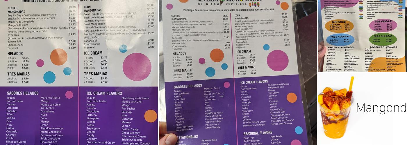 La Neveria Michoacana Menu