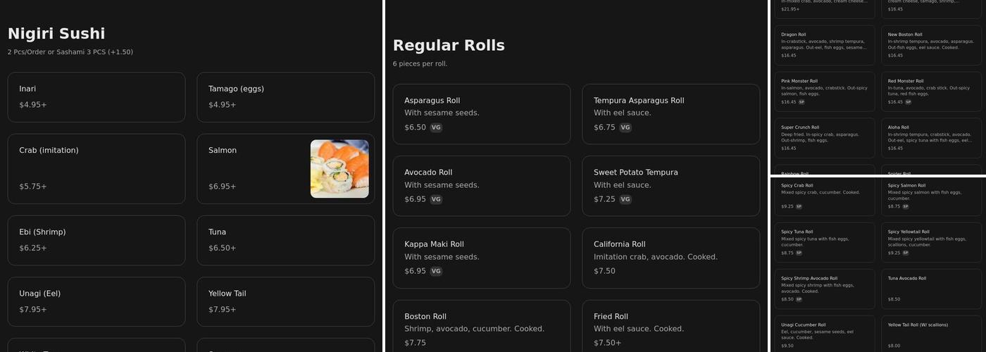 Aloha Baltimore Menu