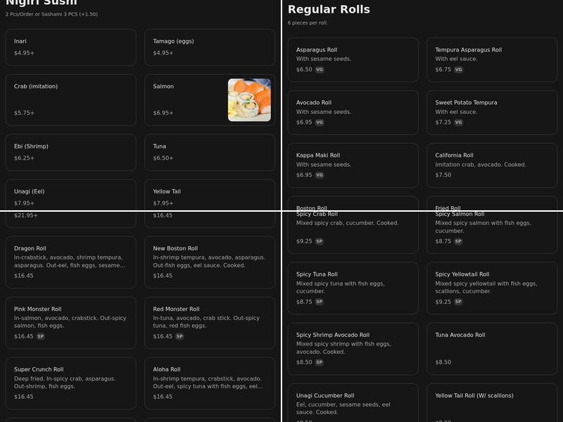 Aloha Baltimore Menu