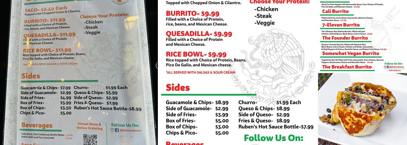 Ruben's Fells Point Menu
