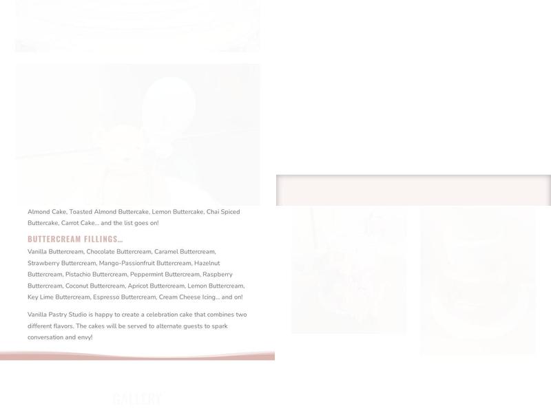 Vanilla Pastry Studio Menu