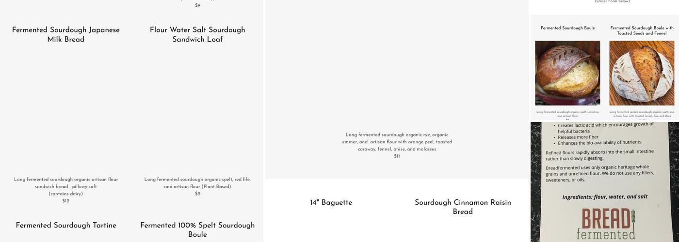 breadfermented Menu