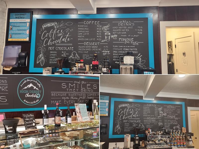 High desert Chocolates Menu