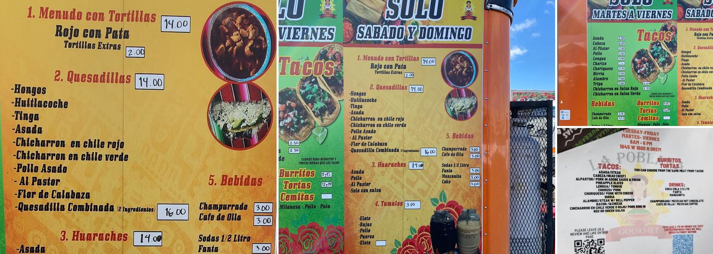 La Poblana Gourmet Menu