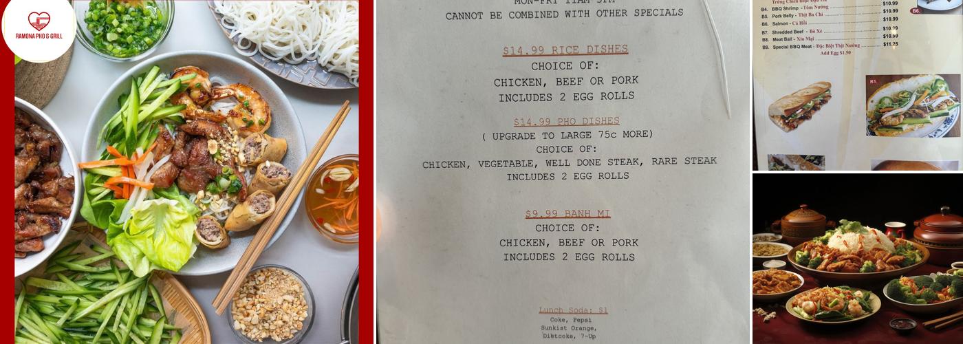 Ramona Pho & Grill Menu