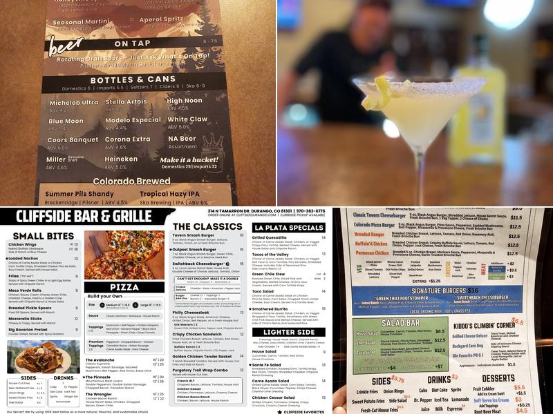 Cliffside Bar & Grille Menu