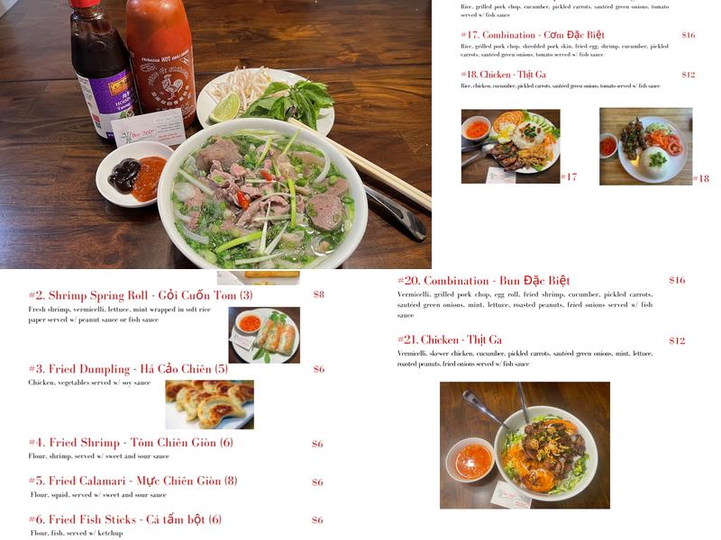 Pho 360 Menu