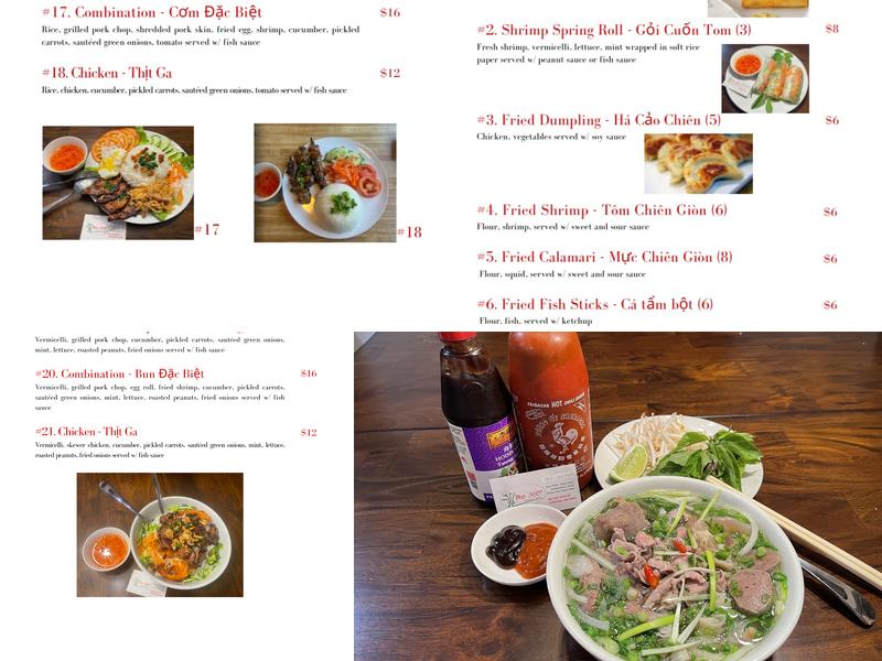 Pho 360 Menu