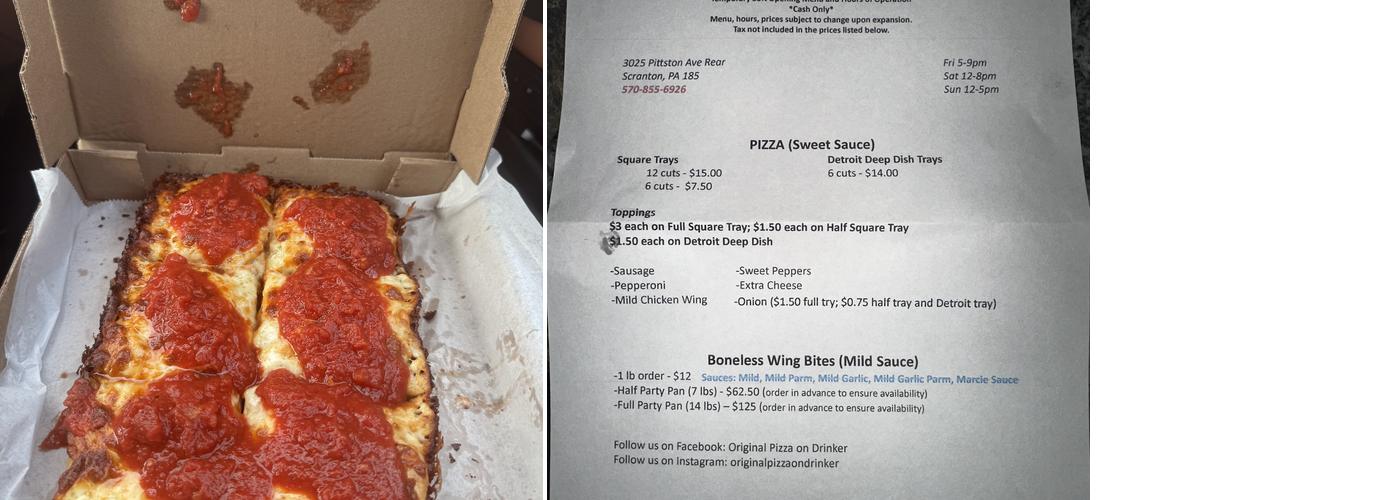 Original Pizza on Drinker Menu