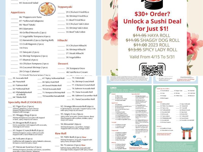 Haya Sushi | All You Can Eat Menu
