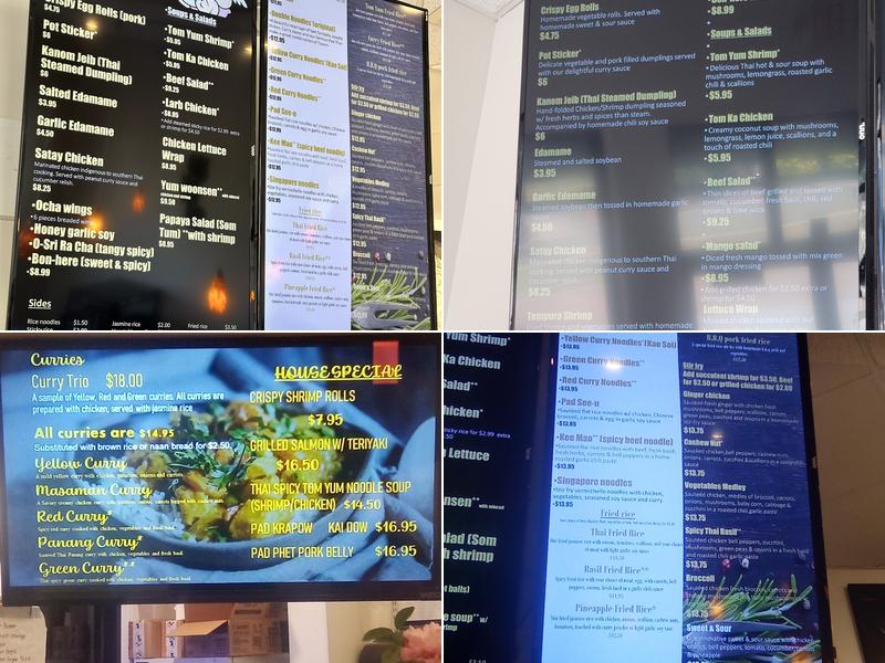 Ocha Thai Restaurant Menu