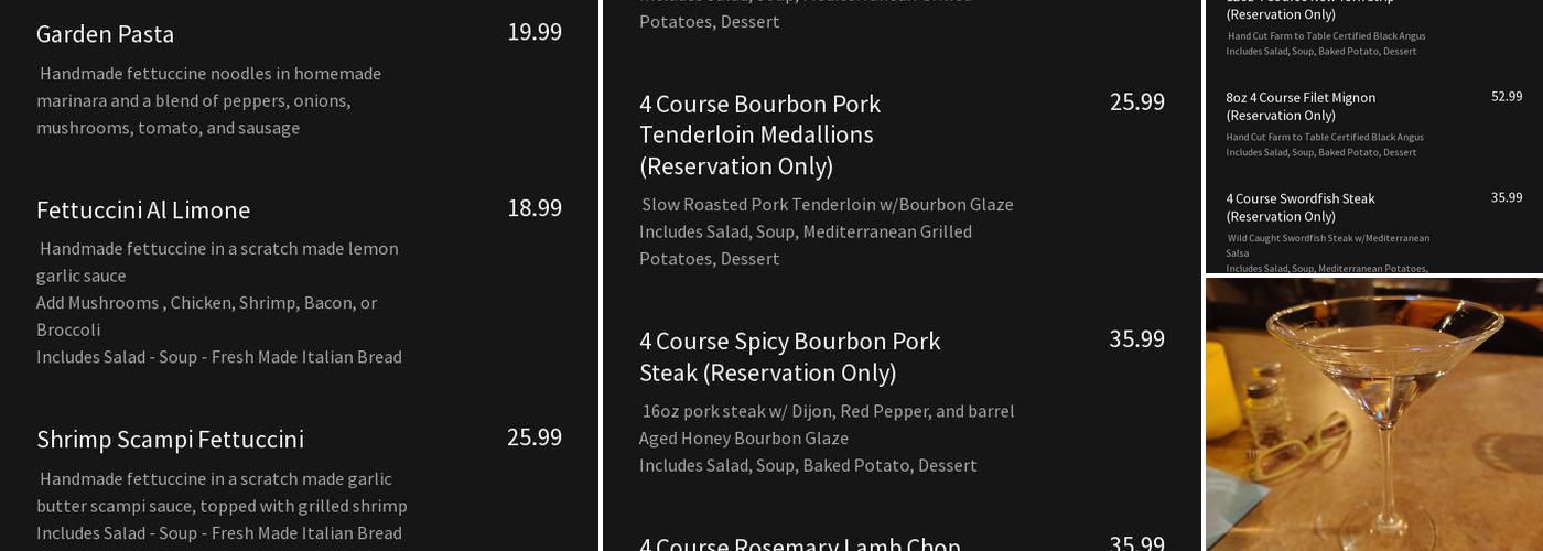 Capone's Menu
