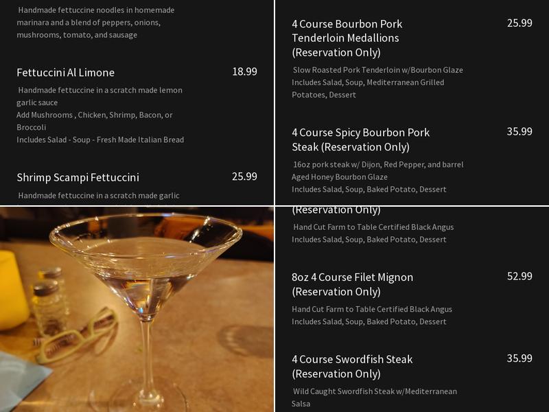 Capone's Menu