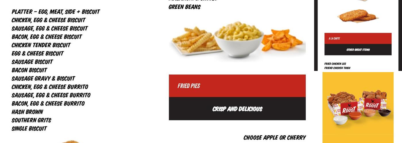 Raise the Roost Menu